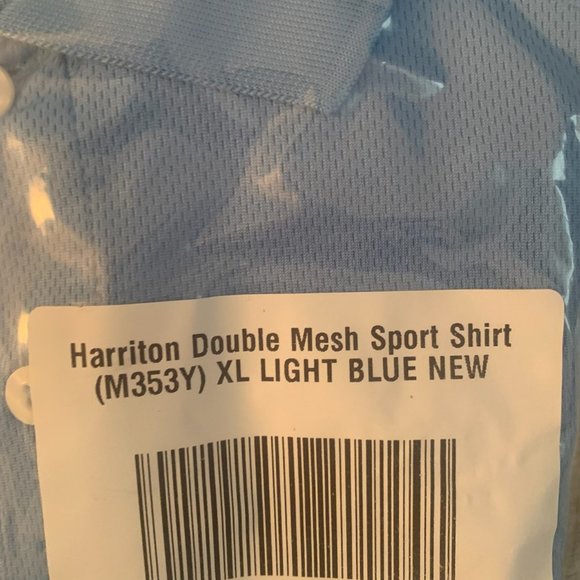 NWT HARRITON DOUBLE MESH SPORT SHIRT LIGHT BLUE LARGE & XL - Picture 5 of 10